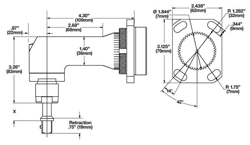 18Eae23s131 - 18 Series Corded Electric Transducer Control Right Angle Floating Spindle (5.1-30 Nm) 1
