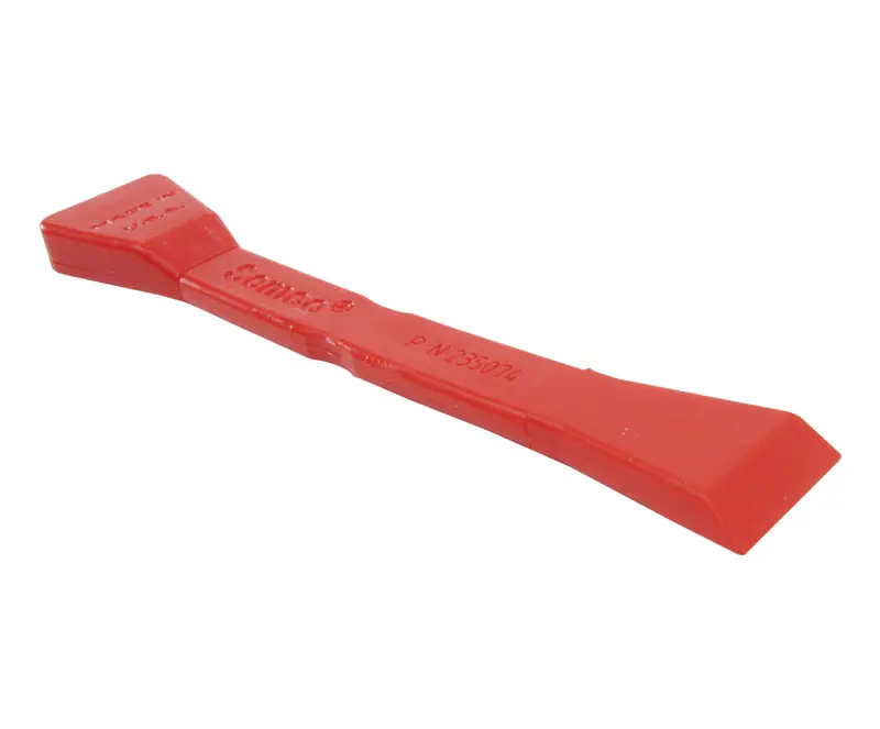 235074 Red Ergonomic 6.60" Double Edge (1.00" & 1.20") Celcon Plastic Sealant Scraper 1
