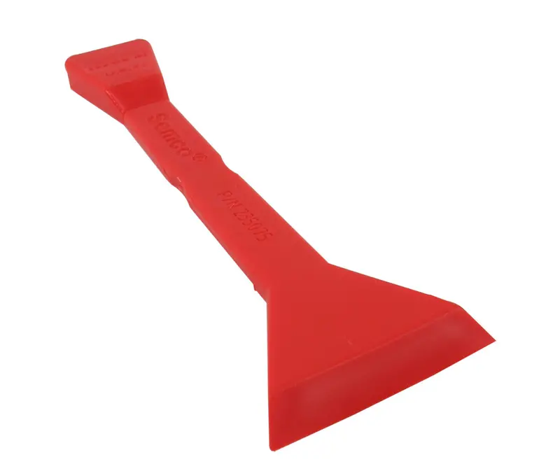 235075 Ergonomic Red 6.60" Double Edge (1.90" & 1.20") Celcon Plastic Sealant Scraper 1