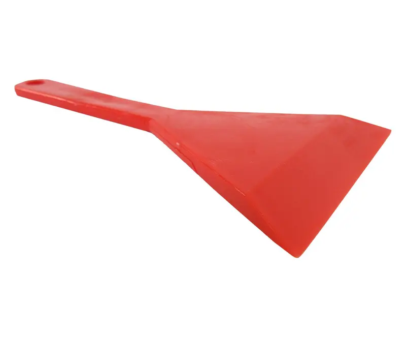 235076 Red Ergonomic 7.40" Single Edge (3.40") Celcon Plastic Sealant Scraper 1