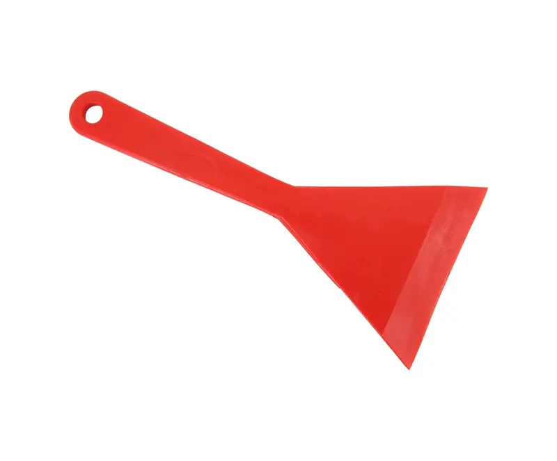 235076 Red Ergonomic 7.40" Single Edge (3.40") Celcon Plastic Sealant Scraper 2