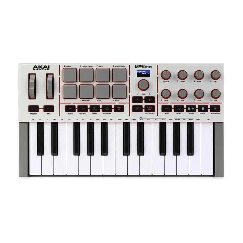 Akai Professional Mpk Mini Iv 25-Key Midi Keyboard Controller - White 2