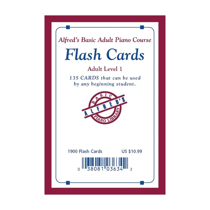 Alfred's Basic Adult Piano Course: Flash Cards, Level 1 1