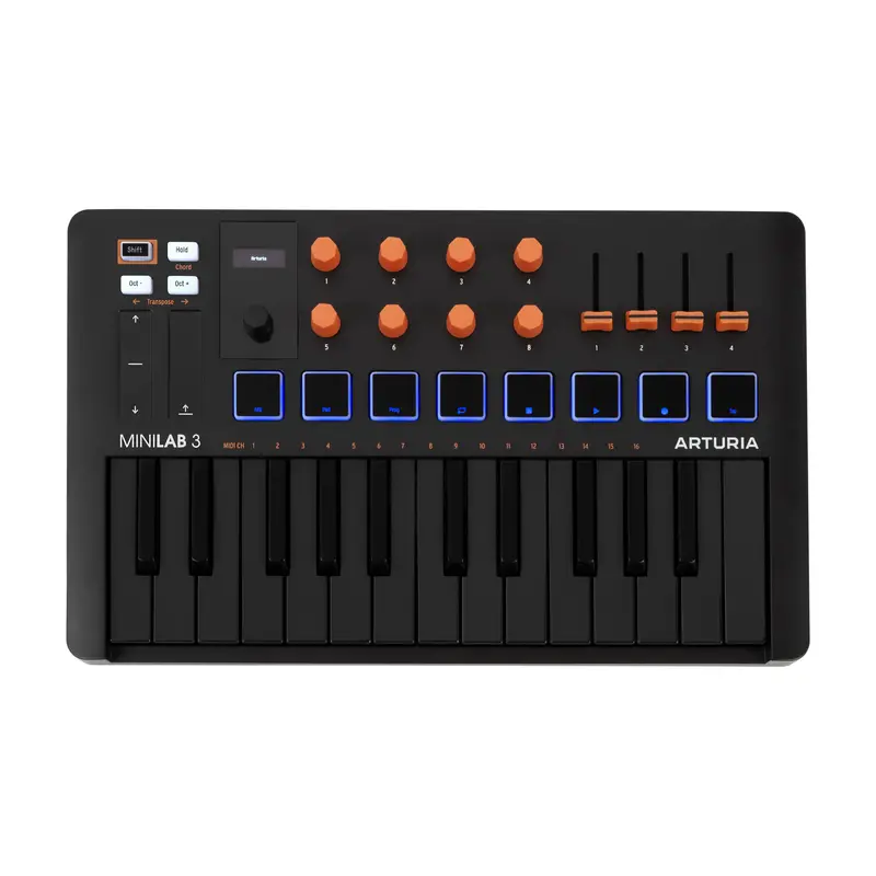 Arturia Minilab 3 25 Slim-Key Controller - Black/Orange 1