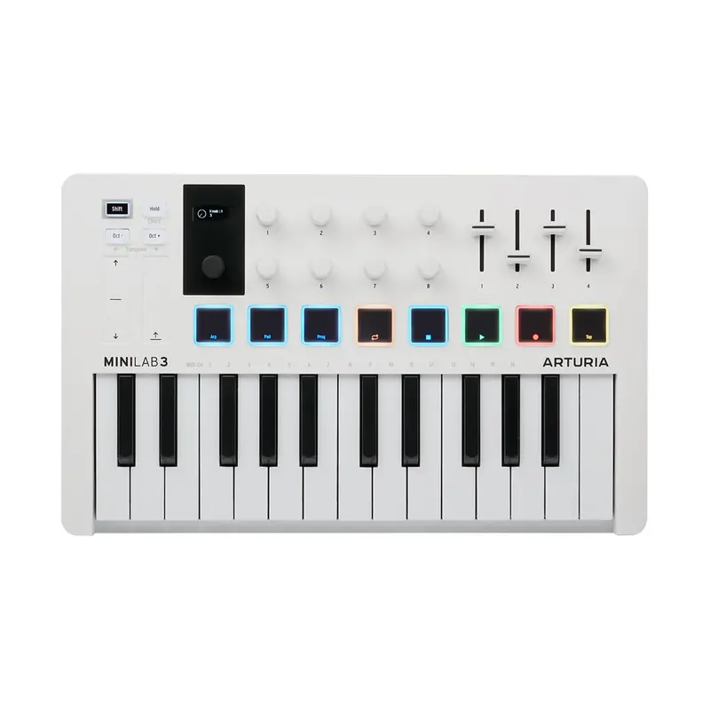 Arturia Minilab 3 Compact Midi Keyboard & Pad Controller - White 1