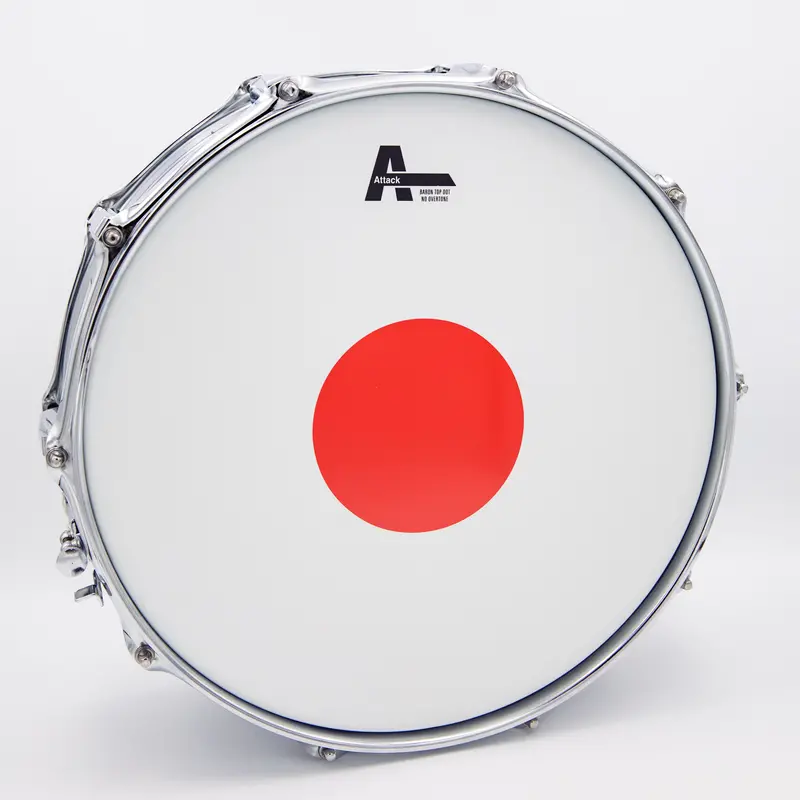 Attack The Baron 13" Red Power Dot No Overtone Snare Drumhead - Coated 1