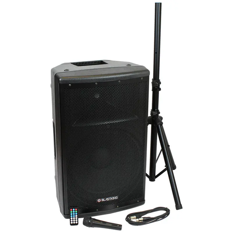 Blastking Bdt15cmb1 1000W 15" Active Loudspeaker W/Mic And Stand 1