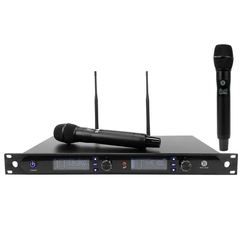 Blastking Mhu402r Rack-Mount Dual Handheld Uhf Wireless Microphone System 1