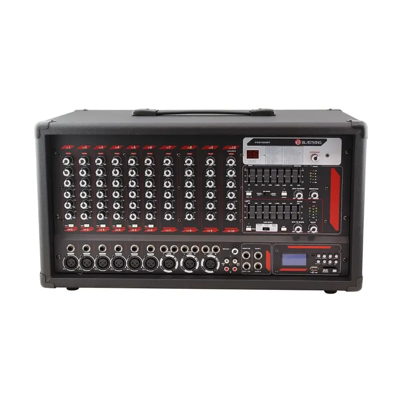 Blastking Pod1062bt 10-Channel Powered Mixer With Bluetooth, Mp3 Player And Eq 1