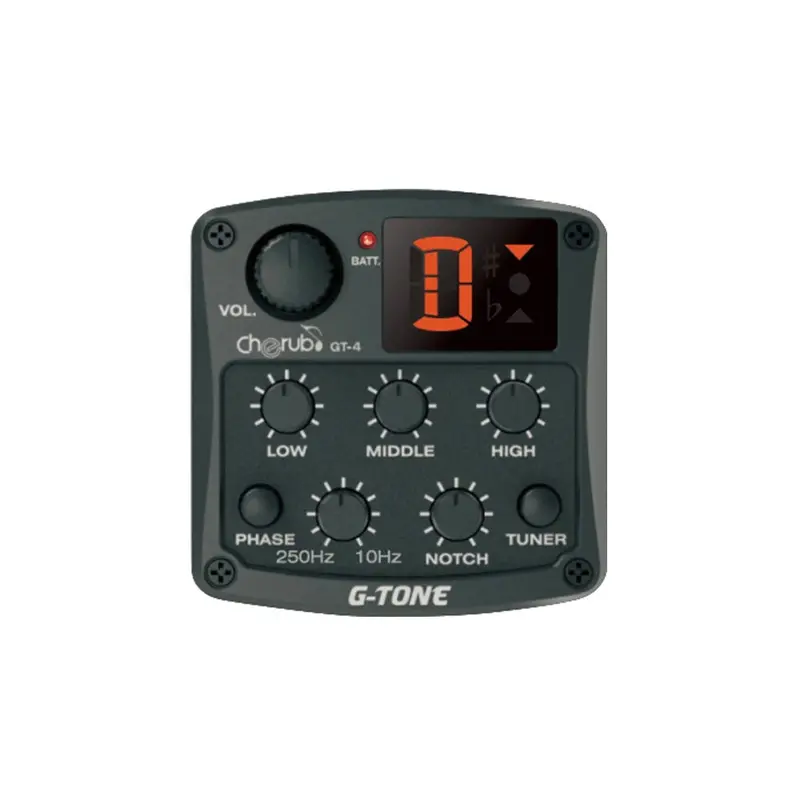 Cherub Gt-4 3-Band Eq Acoustic Guitar Pickup With Tuner Notch And Phase Effects 1