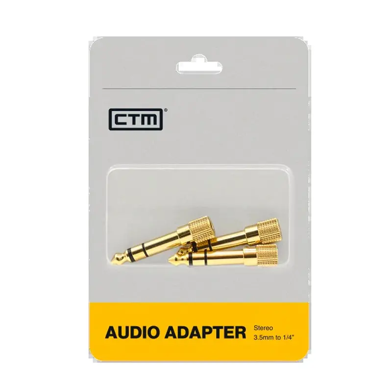 Ctm 1/8" Trs To 1/4" Trs Gold Plated Audio Adaptor - 3 Pack 1