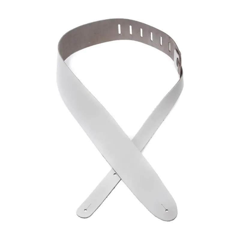 D'addario 2.5" Basic Classic Leather Guitar Strap Adjustable 44.5" To 53" - White 1