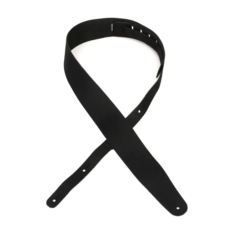 D'addario 2.5-Inch Basic Classic Leather Guitar Strap Adjustable 44.5" To 53" - Black 1
