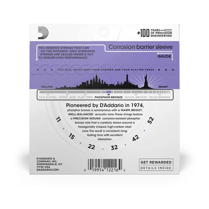 D'addario Ej26 Phosphor Bronze Custom Light Acoustic Guitar Strings 2