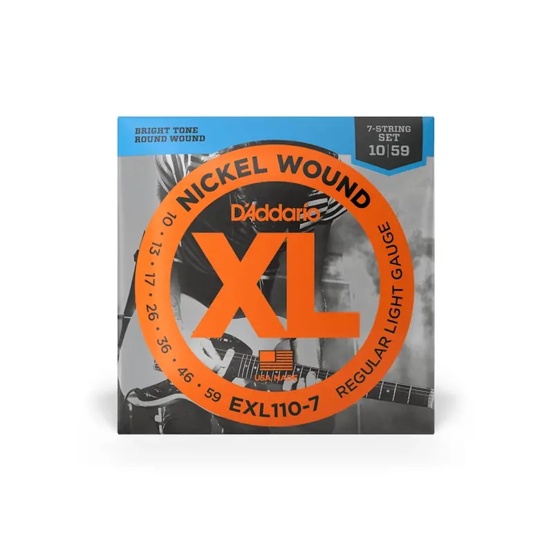 D'addario Exl110-7 Regular Light 7-String Electric Guitar Strings .10-.59 1
