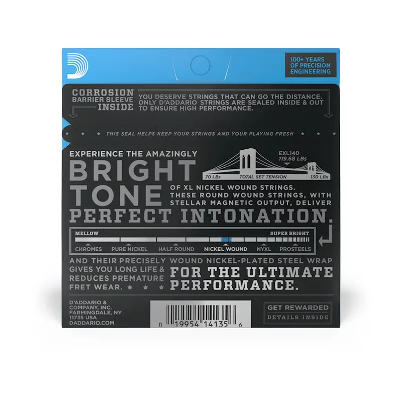 D'addario Exl140 Xl Nickel Wound Electric Guitar Strings - .010-.052 Light Top/Heavy Bottom 2