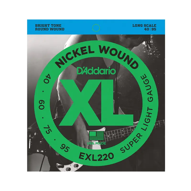 D'addario Exl220 Xl Nickel Round Wound Super Light Bright Electric Bass Strings 1