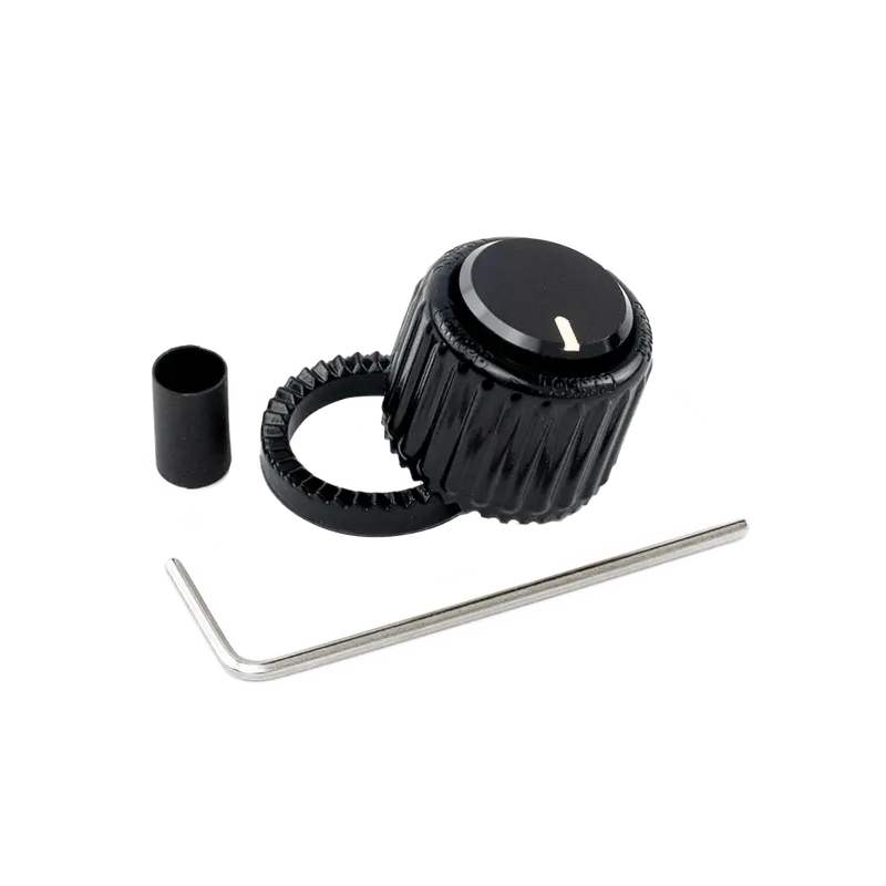 D'addario Loknob Plastic Knob Cover W/ Detented Teeth - Black 1