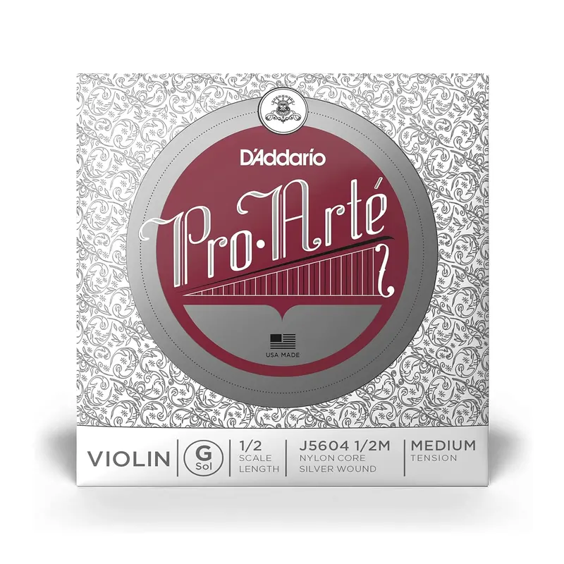 D'addario Pro-Arté 1/2 Scale Medium Tension Single G String For Violin 1