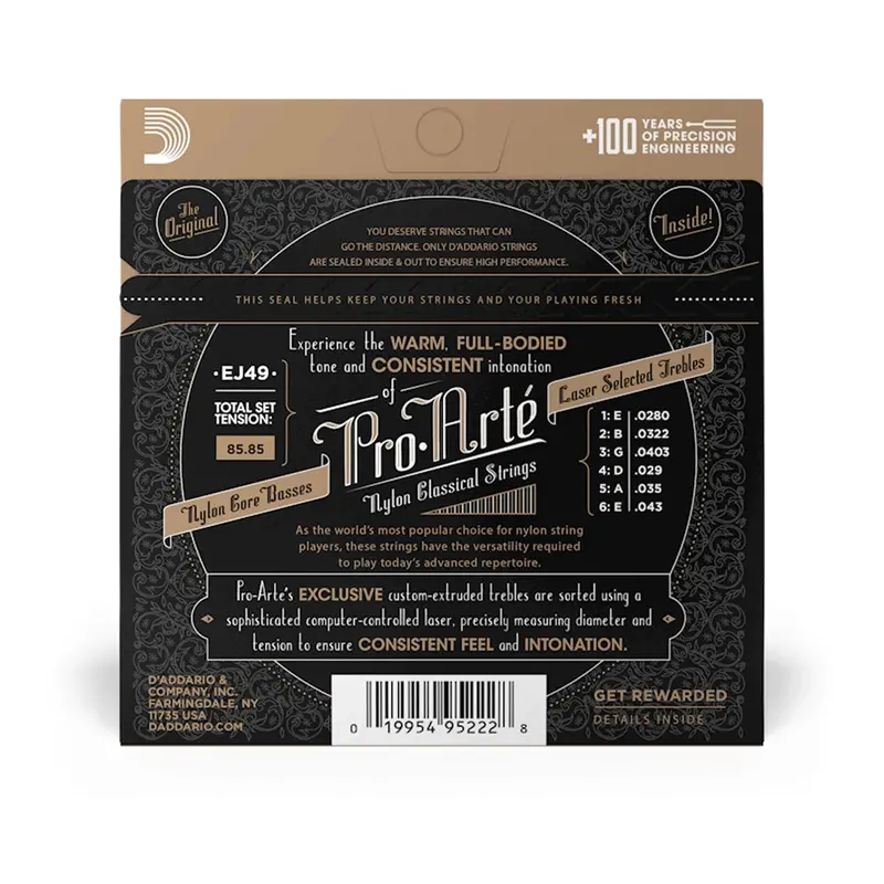 D'addario Pro Arte Normal Tension Black Nylon Trebles 2
