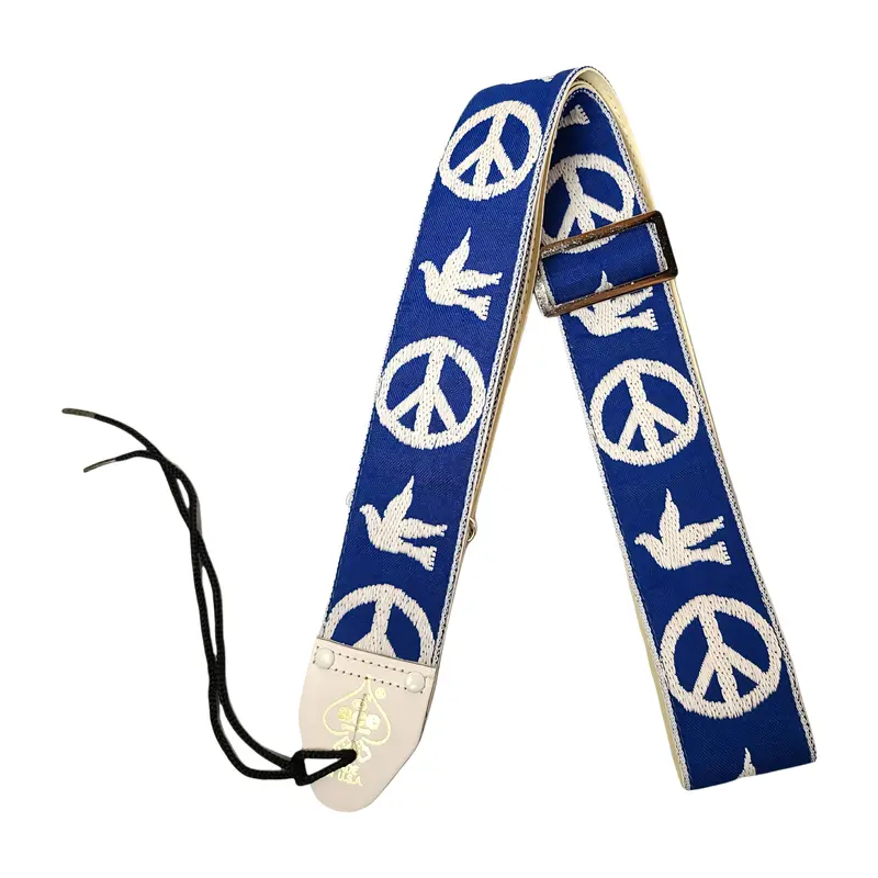 D'andrea Dn-Ace06 Ace Vintage Reissue Guitar Strap Peace & Dove - Blue 1