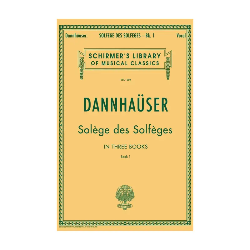 Dannhauser Solfège De Solfèges Book 1 1
