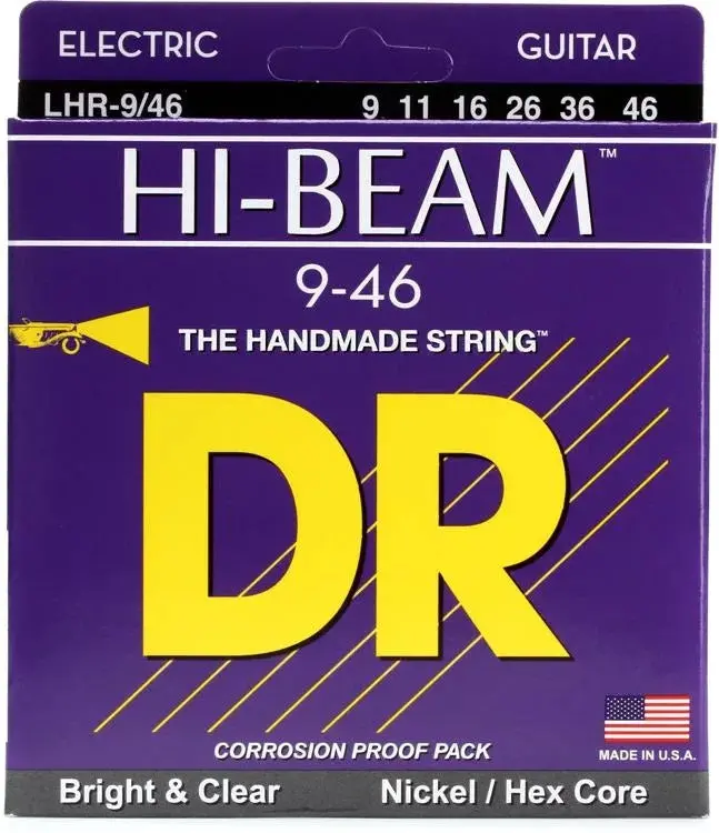 Dr Strings Lhr-9 Hi-Beam Nickel Plated Electric Strings - 9-46 Light Heavy 1