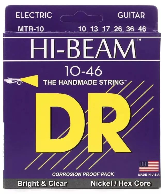 Dr Strings Mtr-10 Hi-Beam Nickel Plated Electric Strings - .010-.046 Medium 1