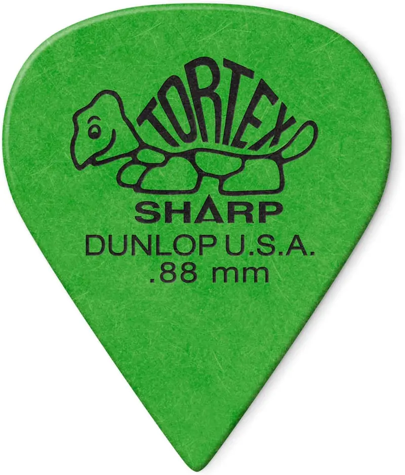 Dunlop Tortex Sharp Guitar Picks .88Mm - Green 1