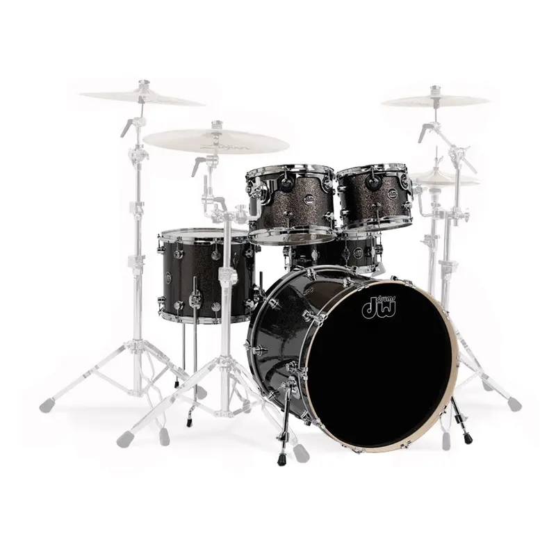 Dw Performance Series 5Pc 8-Ply Maple Shell Pack  - Pewter Sparkle 1
