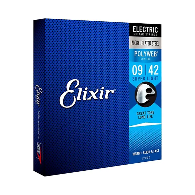 Elixir Electric Guitar Strings With Polyweb Coating, Super Light (.009-.042) 1