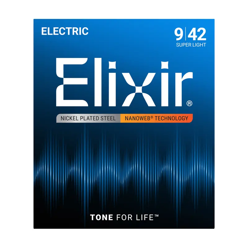 Elixir Strings 12002 Nickel-Plated Steel Electric Guitar Strings With Nanoweb Technology - .009-.042 1
