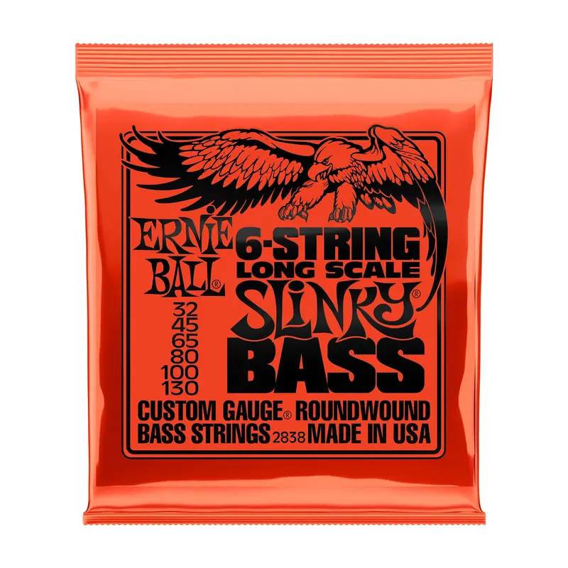 Ernie Ball 2838 Slinky Nickel Round Wound 6-String Electric Bass Strings 1