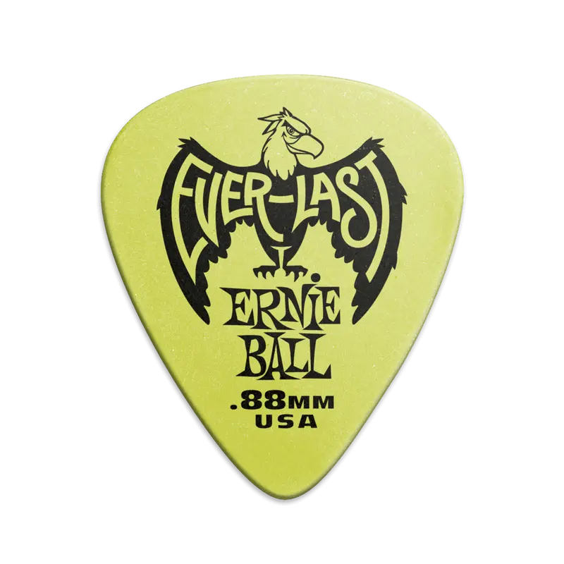 Ernie Ball .88Mm Green Everlast Guitar Pick - Each 1