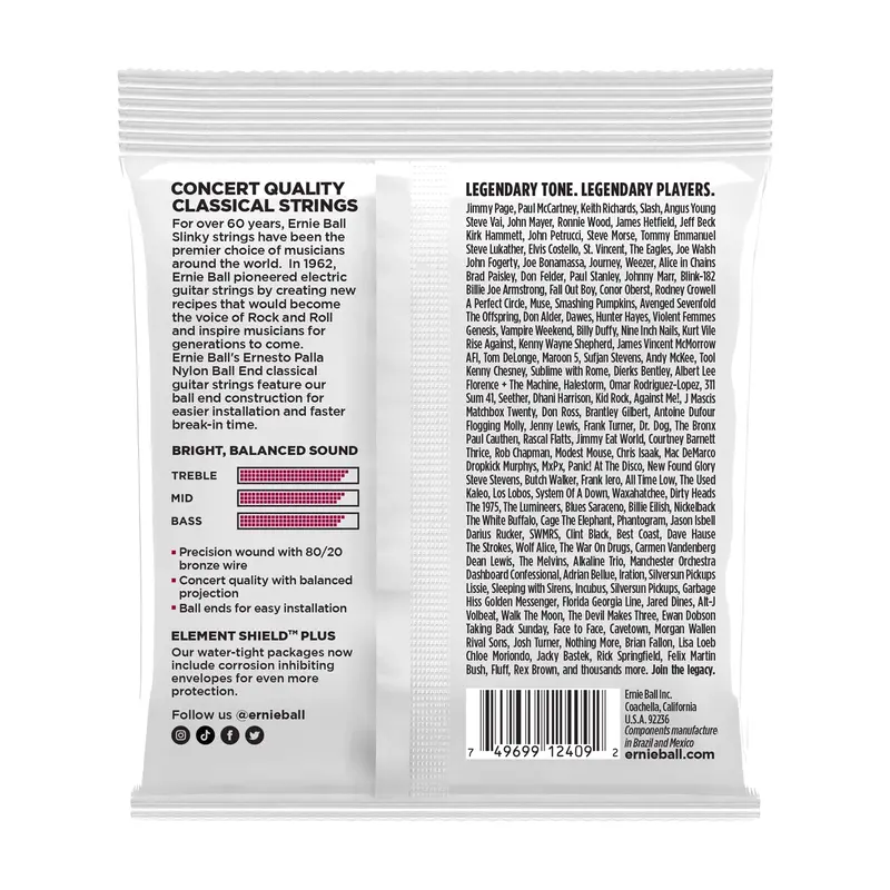 Ernie Ball P02409 Ernesto Palla Nylon Ball End Classical Guitar Strings 2