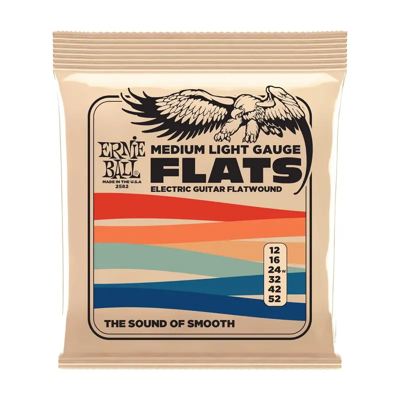 Ernie Ball P02582 .012-.052 Medium Light Flatwound Electric Guitar Strings 1