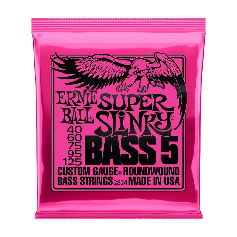 Ernie Ball P02824 Super Slinky 5 String Nickel Wound Bass Strings 1