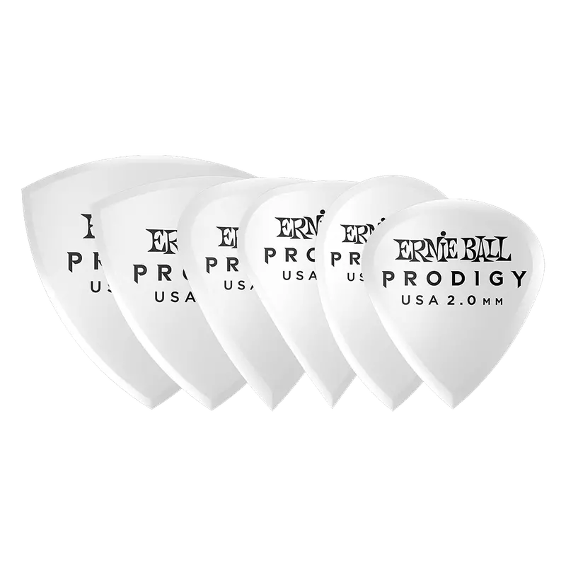 Ernie Ball Prodigy 2.0Mm Delrin Guitar Picks 6 Pack - White Multipack 1