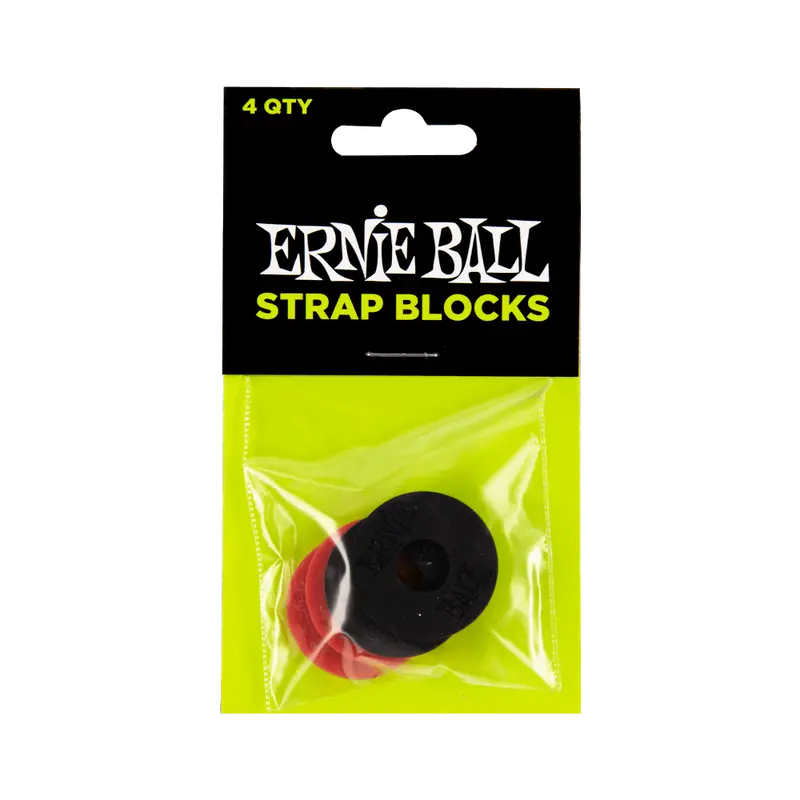 Ernie Ball Strap Blocks Strap Locks - Black & Red 1