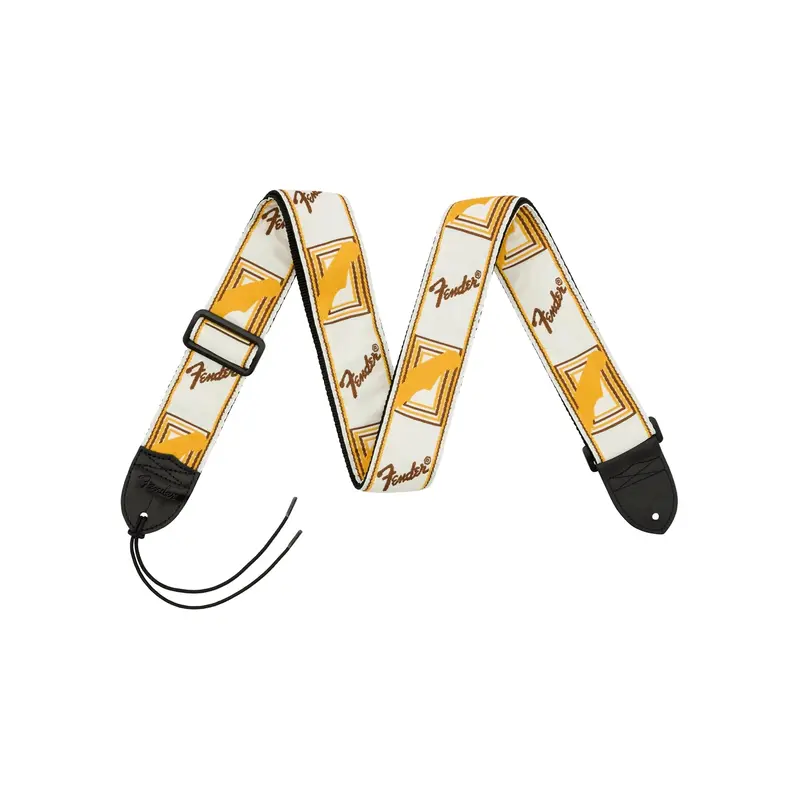 Fender 2" Monogrammed Guitar Strap White/Brown/Yellow 1