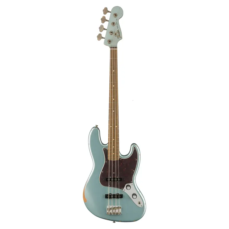 Fender 60Th Anniversary Road Worn Electric Jazz Bass Guitar- Firemist Silver 1