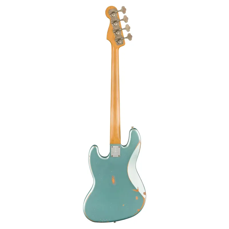 Fender 60Th Anniversary Road Worn Electric Jazz Bass Guitar- Firemist Silver 2