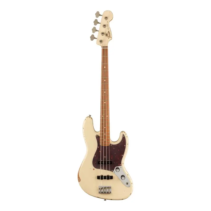 Fender 60Th Anniversary Road Worn Electric Jazz Bass Guitar- Olympic White 1