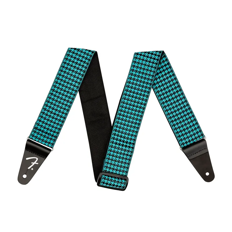 Fender Houndstooth Jacquard Guitar Strap Teal 2" 1