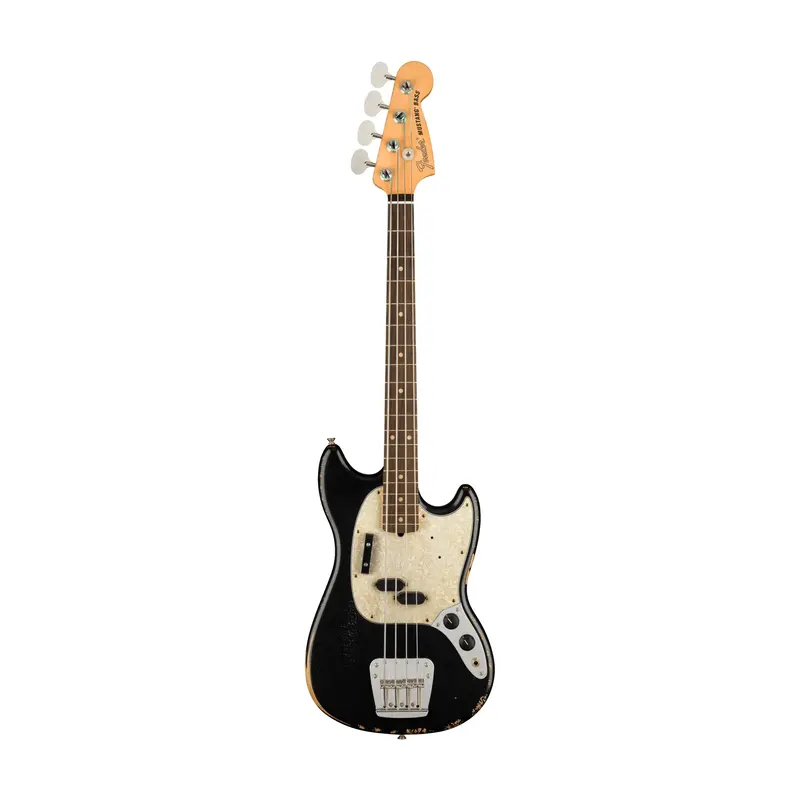 Fender Jmj Road Worn Mustang Solidbody Electric Bass - Black 1