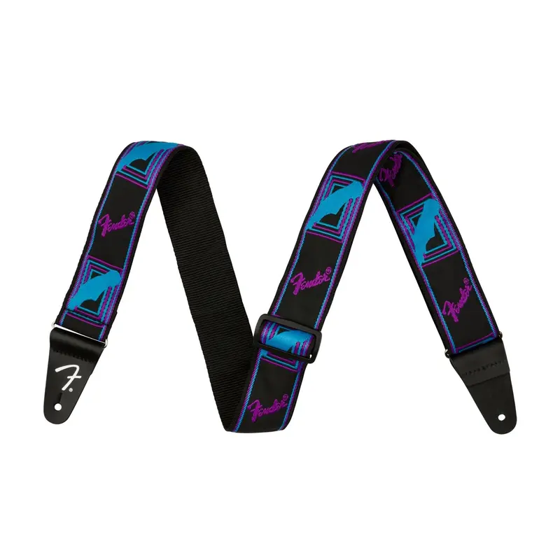 Fender Neon Monogrammed 2-Inch Guitar Strap - Blue And Purple 1