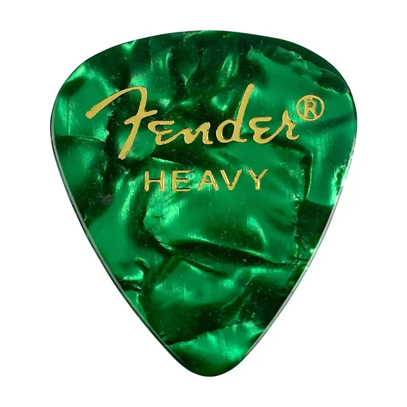 Fender Premium Celluloid Shape Heavy Picks - Green Moto 1