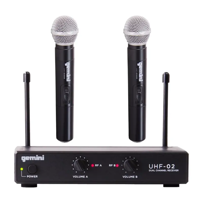 Gemini Uhf-02M 2-Channel Wireless Handheld Mic 1