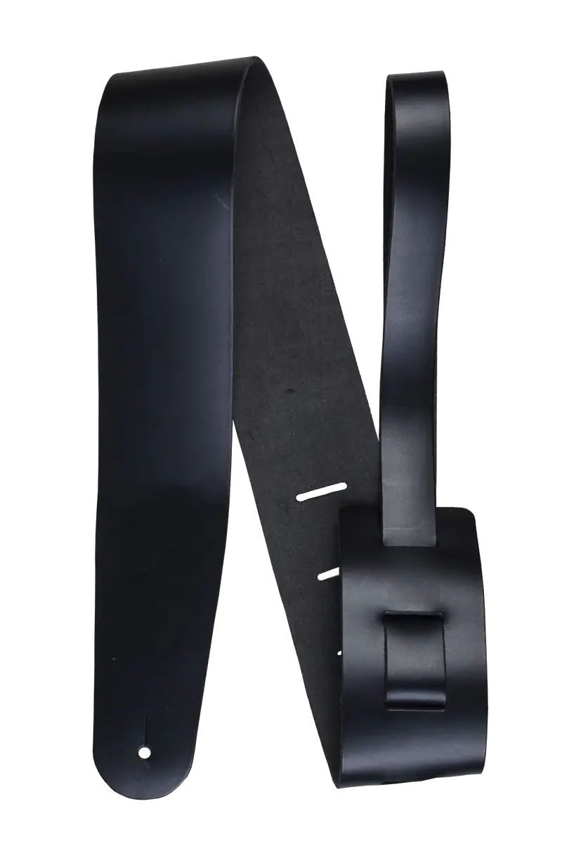Henry Heller 2.5" Genuine Cowhide Leather Guitar Strap - Black 1