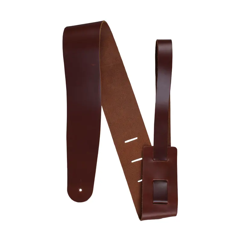 Henry Heller 2.5" Genuine Cowhide Leather Guitar Strap Brown 1